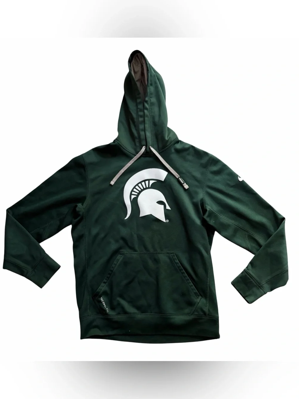 Nike Michigan State Spartans Hoodie Mens Small Therma-fit Green Vintage